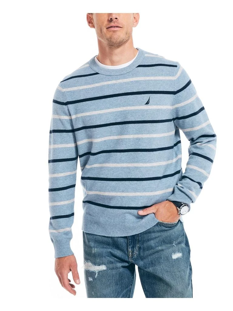 商品Nautica|Mens Striped Ribbed Trim Crewneck Sweater,价格¥266,第1张图片
