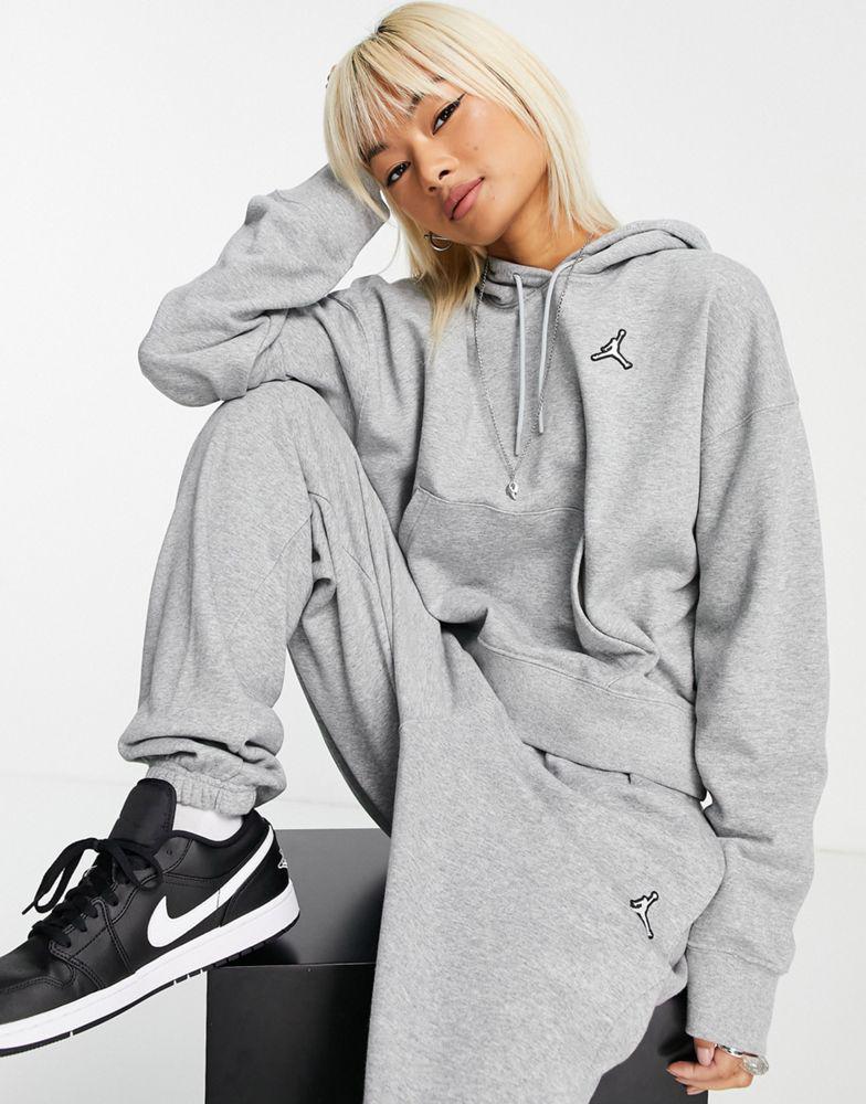 Jordan essential fleece hoodie in grey商品第1张图片规格展示