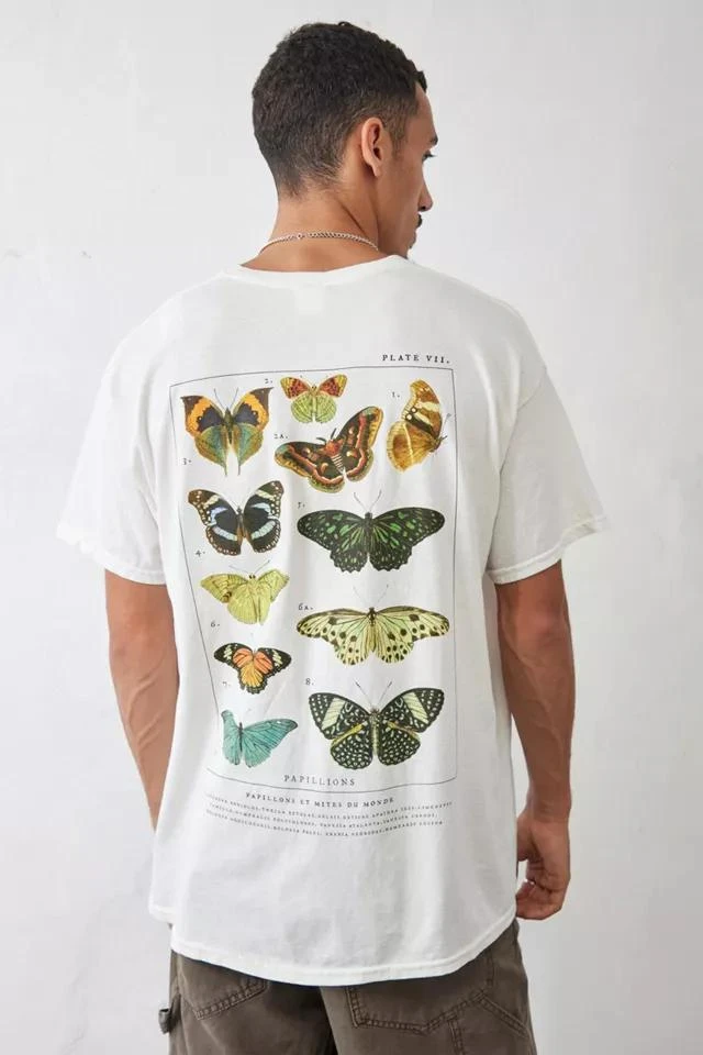 商品Urban Outfitters|UO White Butterfly Display Tee,价格¥340,第4张图片详细描述