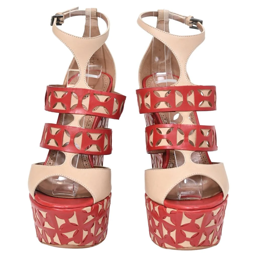 商品[二手商品] Alaïa|Laser Cut Wedges in Red Leather,价格¥1888,第2张图片详细描述