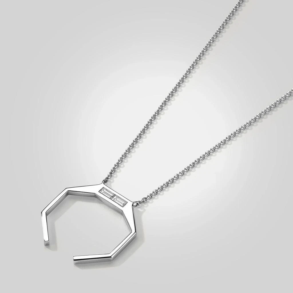 商品AME|Âme Angles 18K White Gold, Lab-Grown Diamond 0.28ct. tw. Small Octagon Pendant Necklace,价格¥10274,第2张图片详细描述