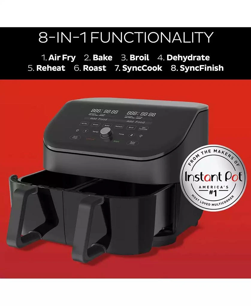 商品Instant pot|Vortex Plus XL 8 Qt. Dual Basket Air Fryer,价格¥1414,第3张图片详细描述