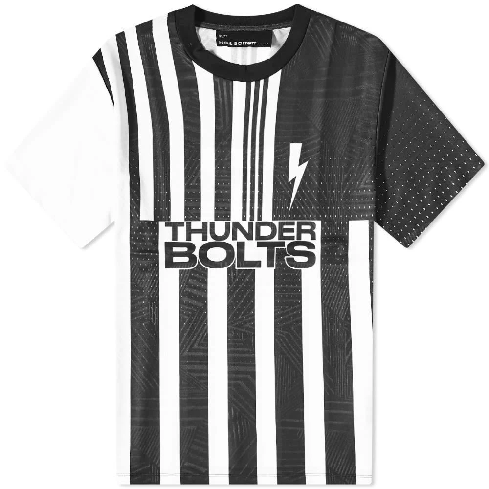 商品Neil Barrett|Neil Barrett Multistripe Thunderbolt Football T-Shirt,价格¥882,第1张图片