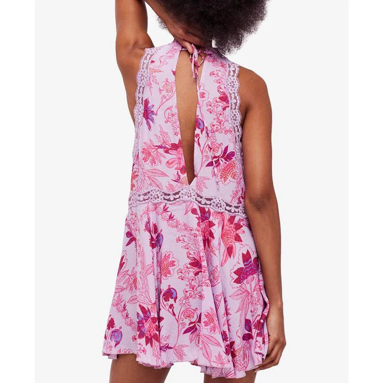 商品Free People|She Moves Printed Lace-Trim Slip Dress,价格¥262,第3张图片详细描述