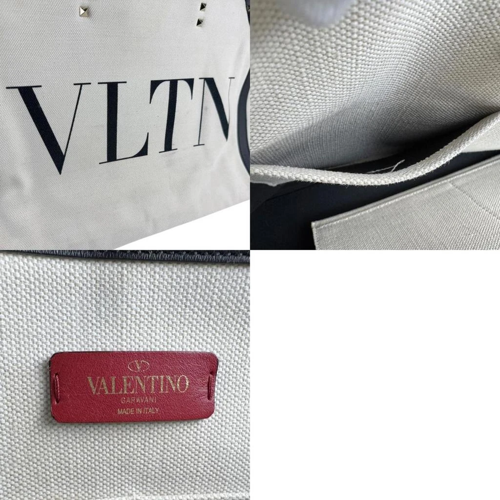 商品[二手商品] Valentino|ivory Canvas Leather Handbag (Pre-Owned),价格¥3814,第5张图片详细描述