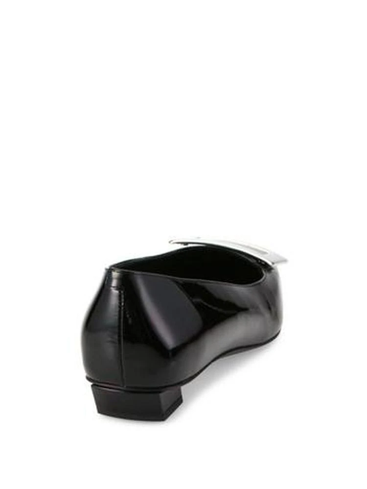 商品Roger Vivier|Roger Vivier - Belle Vivier Leather Mid-Heel Flats,价格¥4881,第2张图片详细描述