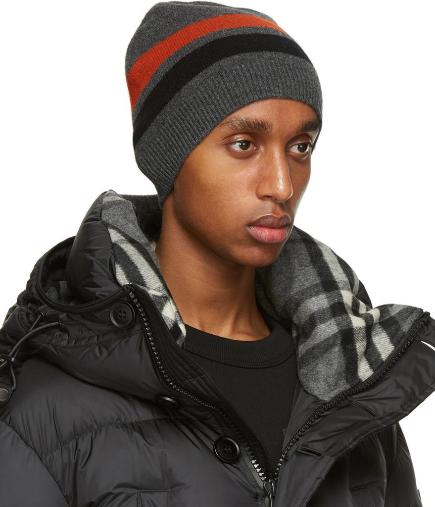 Grey Cashmere Monogram Motif Beanie商品第2张图片规格展示