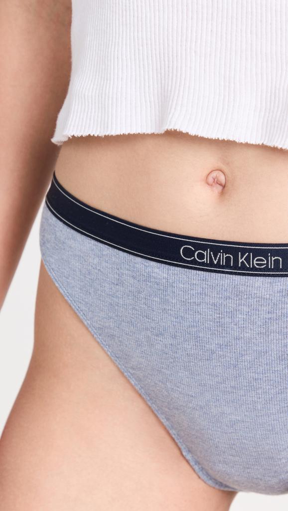 商品Calvin Klein|Calvin Klein Underwear 纯色罗纹比基尼三角短裤,价格¥146,第6张图片详细描述