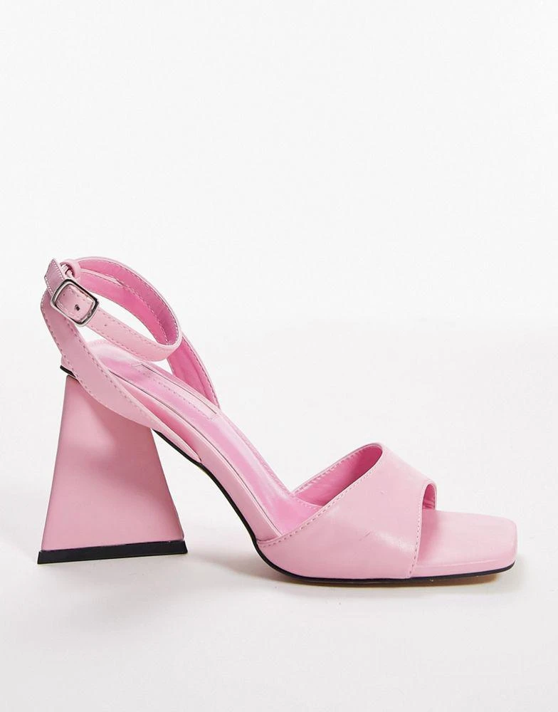 商品Topshop|Topshop Wide fit Remi two part block heel in pink,价格¥324,第2张图片详细描述