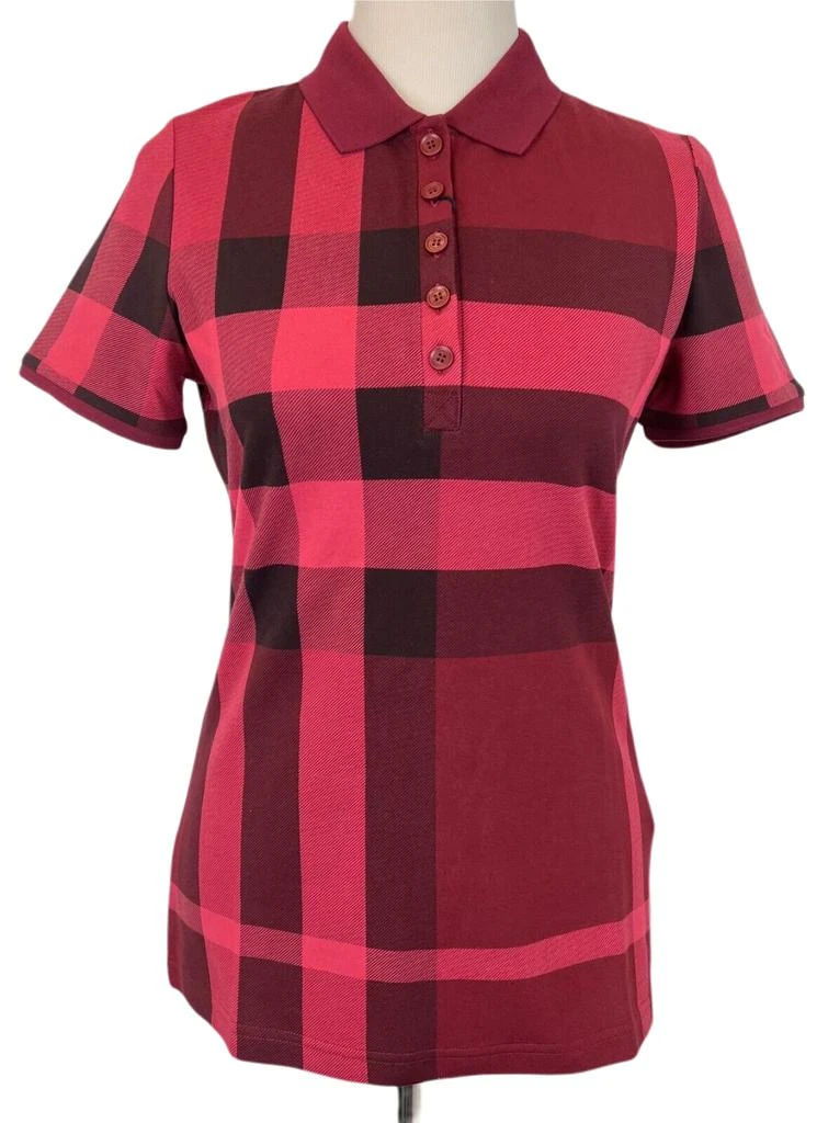 商品Burberry|Burberry Women's Peony Rose Cotton Checkered Polo Shirt S 80041188,价格¥2456,第1张图片
