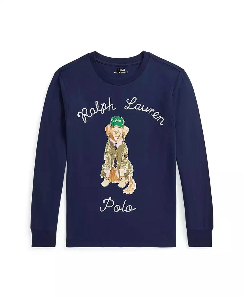 商品Ralph Lauren|Kid's Dog-Print Cotton Long-Sleeve T-shirt,价格¥392,第1张图片