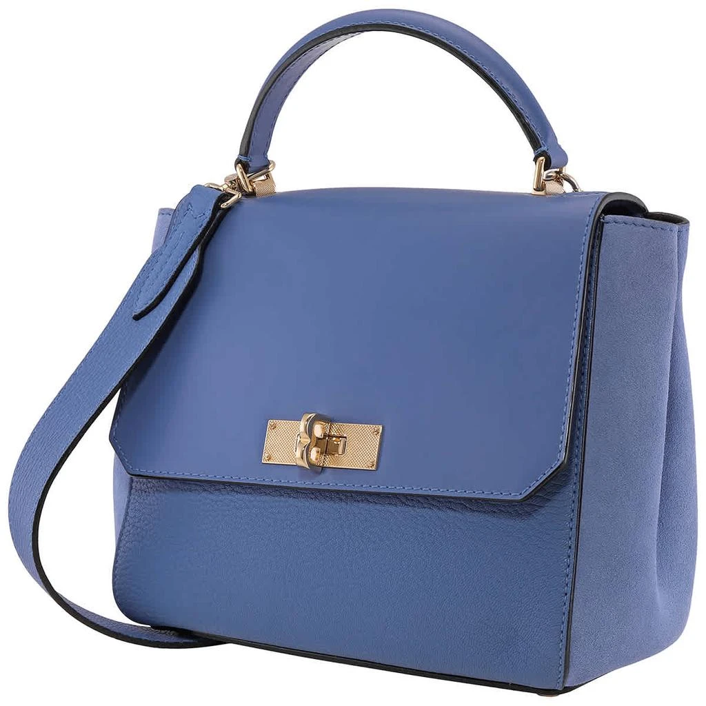 商品Bally|Bally B Turnlock Blue Leather Shoulder Bag,价格¥7127,第2张图片详细描述