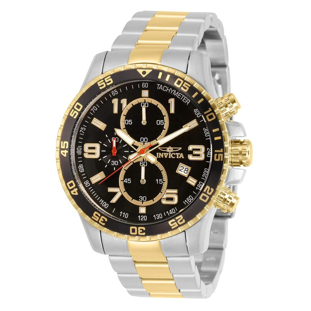 商品Invicta|Invicta 14876 Men's Two Tone Yellow Bracelet Quartz Specialty Chrono Black Dial Date Watch,价格¥508,第1张图片