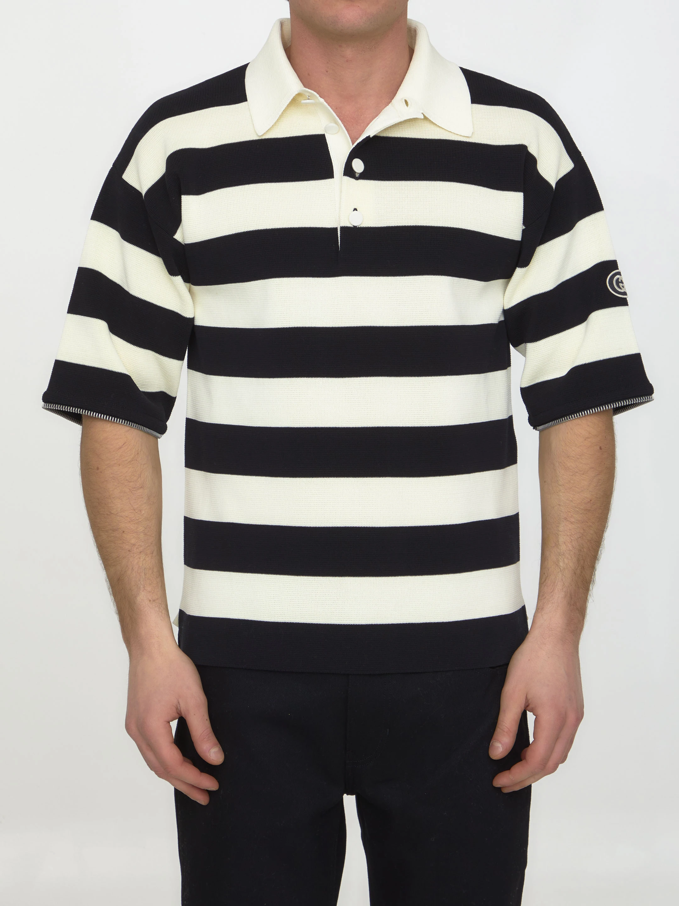 商品Gucci|Gucci 男士POLO衫 724708XKCV09207 白色,价格¥7137,第1张图片