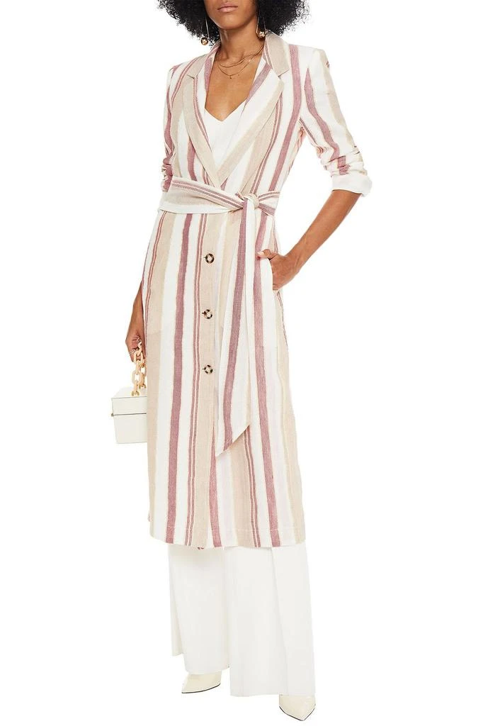 商品ROLAND MOURET|Selwood belted striped jacquard coat,价格¥6380,第2张图片详细描述