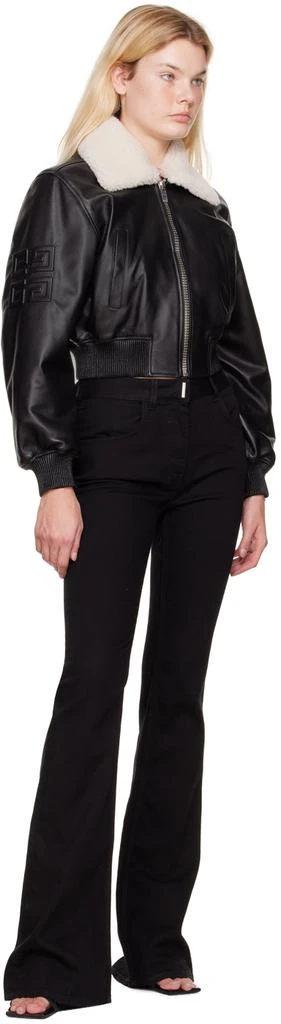 商品Givenchy|Black Shearling Collar Leather Jacket,价格¥13046,第4张图片详细描述