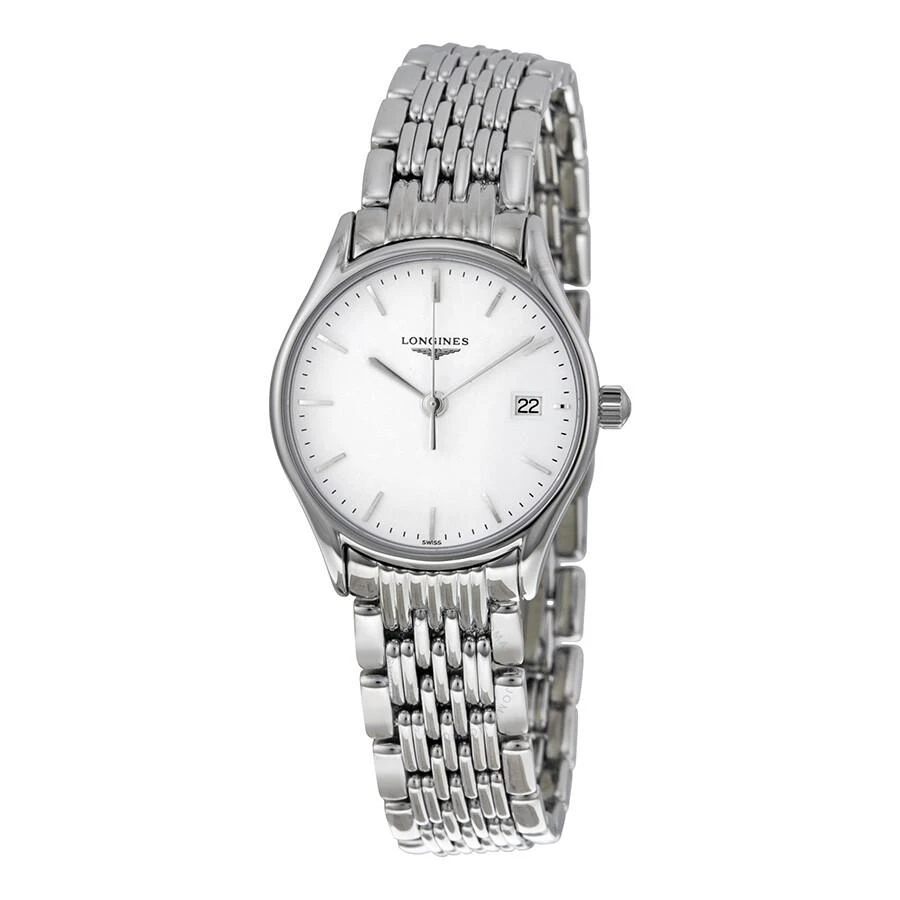 商品Longines|浪琴白色表盘不锈钢女士石英手表  L42594126,价格¥5132,第1张图片