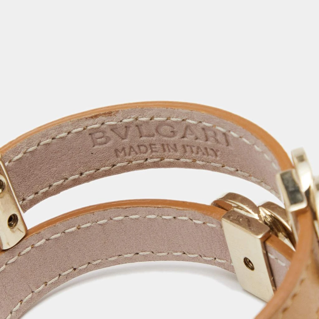 商品[二手商品] BVLGARI|Bvlgari Brown Leather Interlocking Rings Double Coiled Bracelet,价格¥2556,第4张图片详细描述