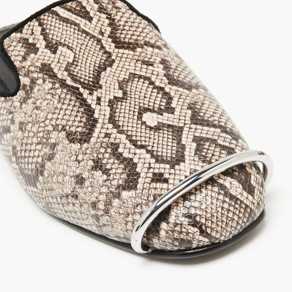 Alexander Wang Black/Beige Snakeskin Embossed Leather Jaelle Flat Mules Size 36.5 商品