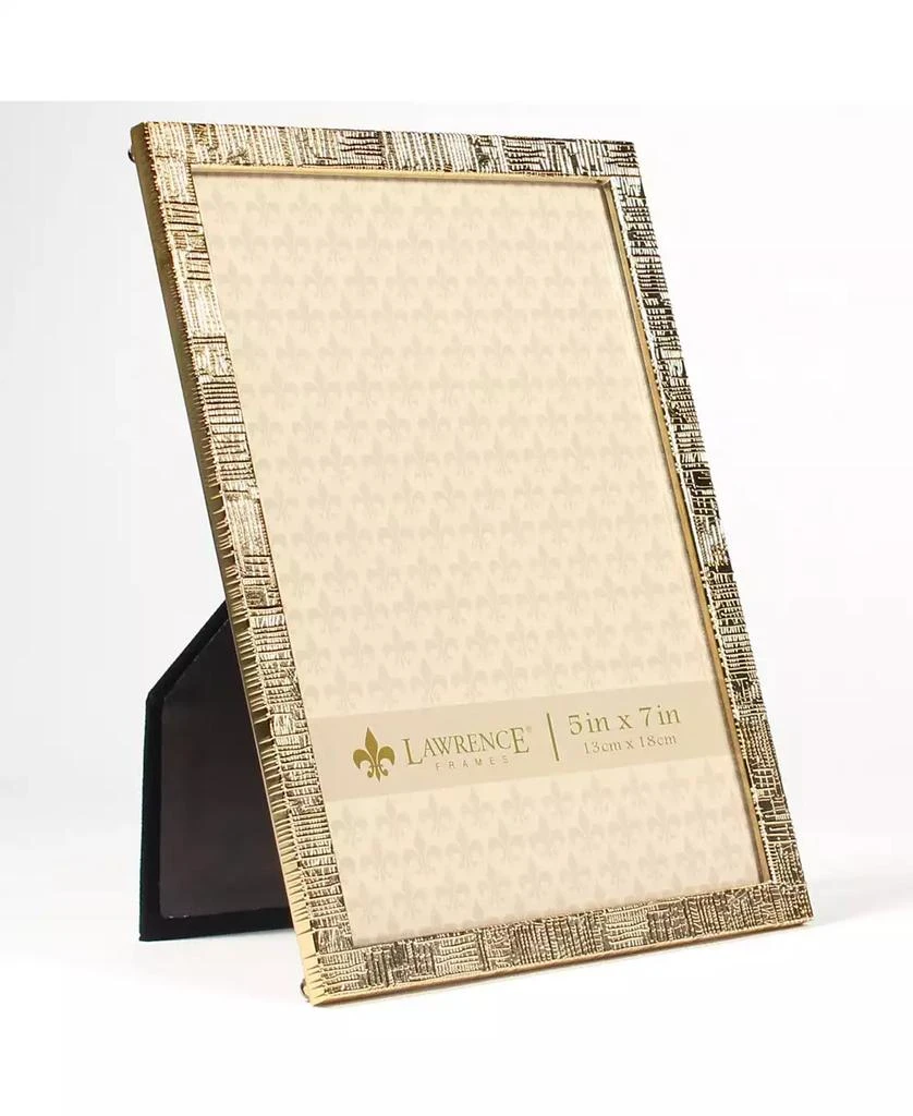 商品Lawrence Frames|Gold Metal Picture Frame with Linen Pattern - 5" x 7",价格¥160,第2张图片详细描述
