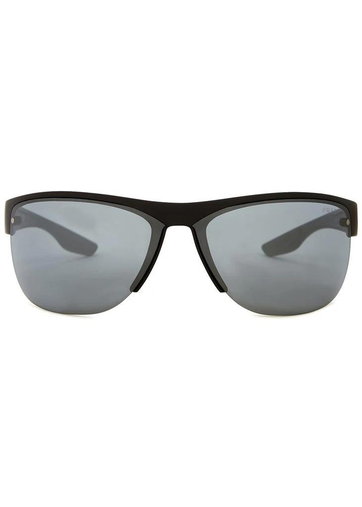 商品Prada|Matte black wrap-around sunglasses,价格¥1778,第2张图片详细描述