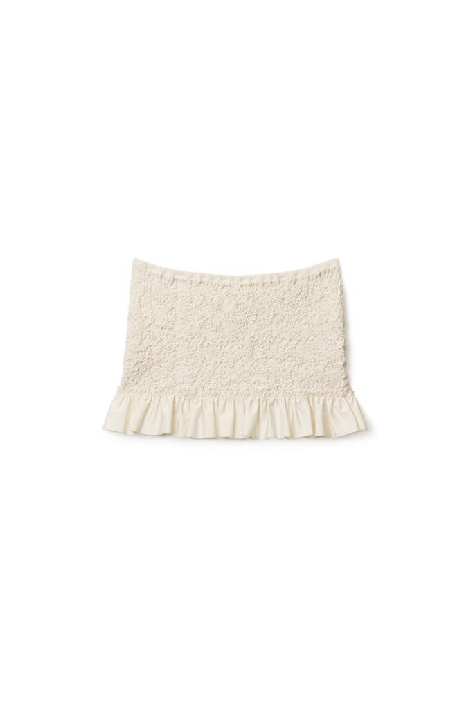 RUFFLE HEM MINI SKIRT IN SMOCKED JERSEY商品第1张图片规格展示