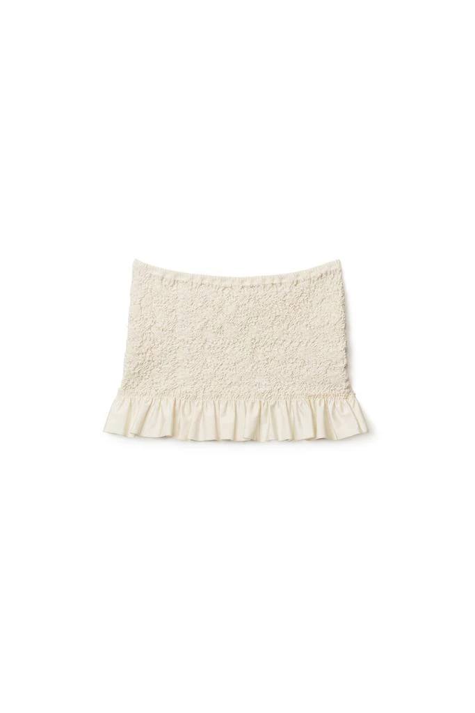 商品Alexander Wang|RUFFLE HEM MINI SKIRT IN SMOCKED JERSEY,价格¥1627,第1张图片