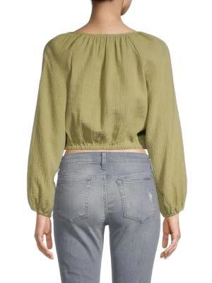 商品Lush|​Tie-Front Cropped Peasant Blouse,价格¥112,第4张图片详细描述