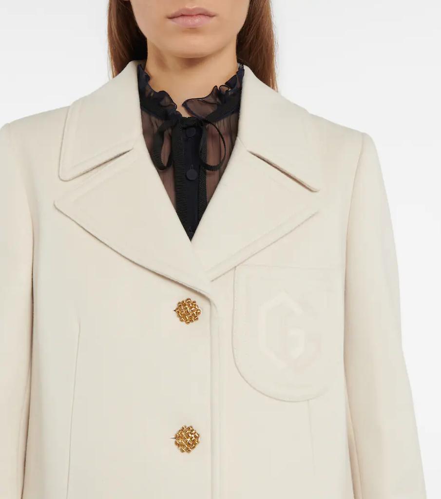 商品Gucci|Double G embroidered wool coat,价格¥21295,第6张图片详细描述