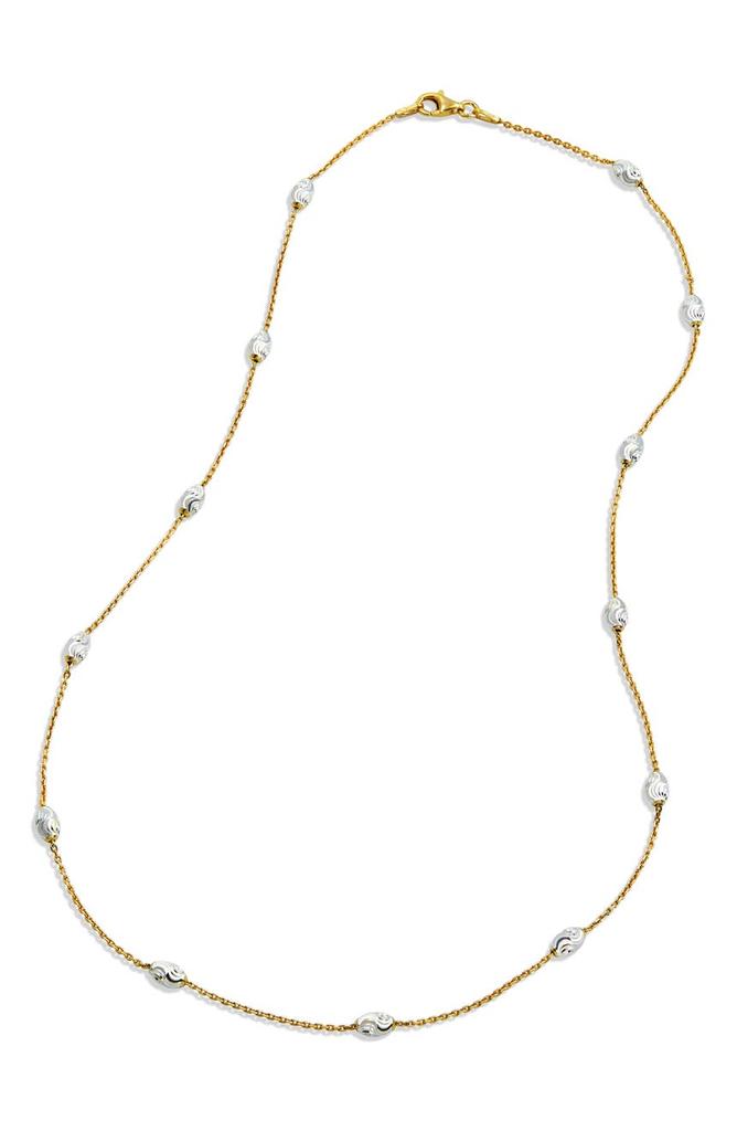 Two-Tone 18K Gold & Sterling Silver Station Necklace商品第1张图片规格展示
