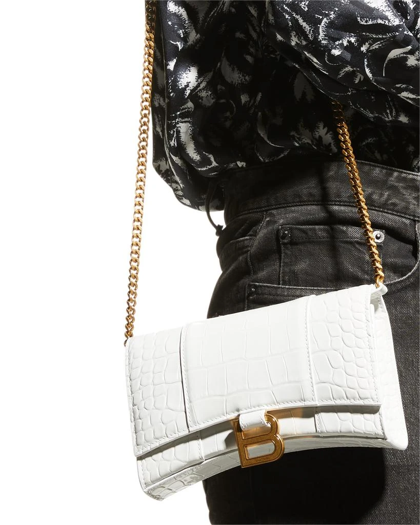 商品Balenciaga|Hourglass Shiny Mock-Croc Chain Wallet,价格¥8098,第3张图片详细描述