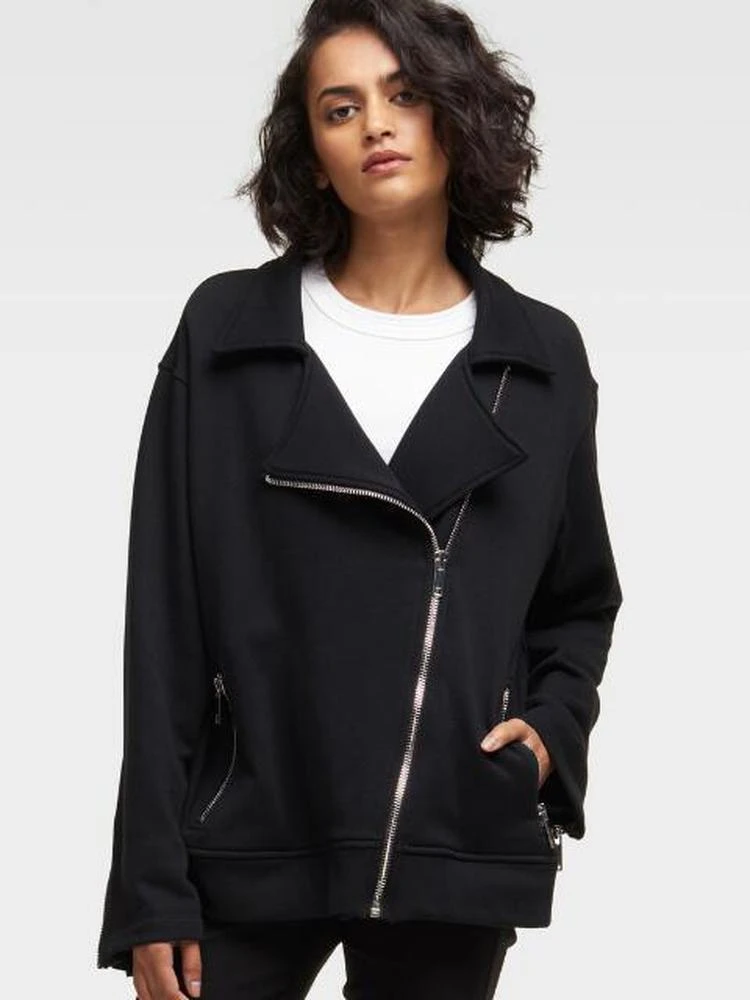 商品DKNY|Sweatshirt Moto Jacket,价格¥594,第4张图片详细描述