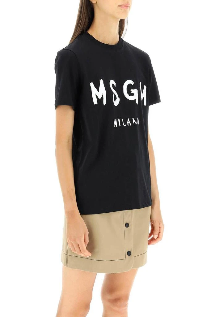 商品MSGM|T-SHIRT WITH BRUSHED LOGO,价格¥387,第3张图片详细描述