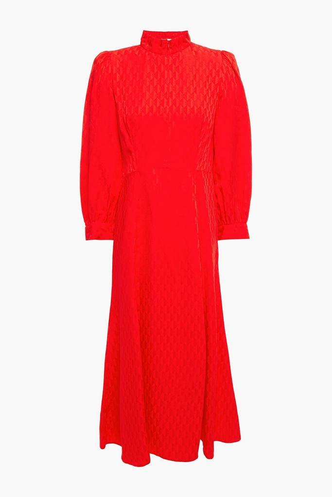 商品Sandro|Raya satin-jacquard midi dress,价格¥1517,第1张图片