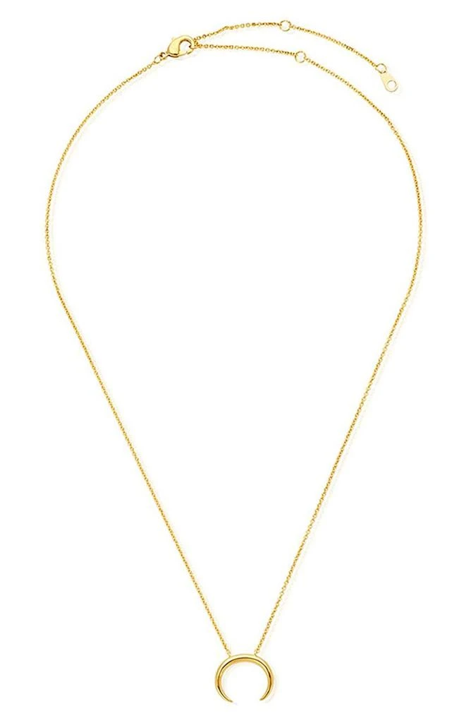 商品Sterling Forever|14K Gold Plated Sterling Silver Crescent Pendant Necklace,价格¥148,第2张图片详细描述