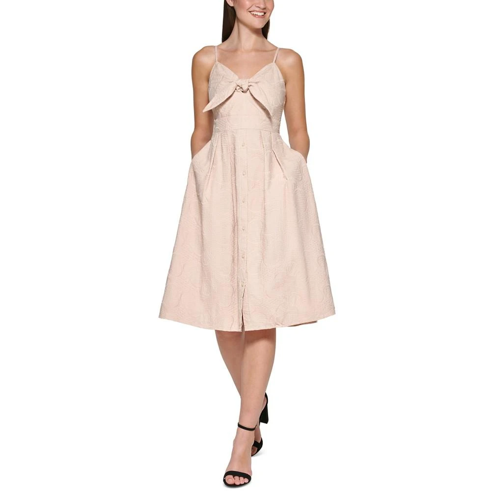 商品Kensie|Embroidered Knot-Front Dress,价格¥224,第1张图片