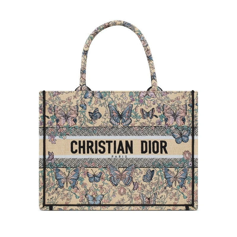 商品Dior|迪奥 Book Tote系列女士多色拉菲草手提包 M1296ZEEW_M918,价格¥23681,第1张图片