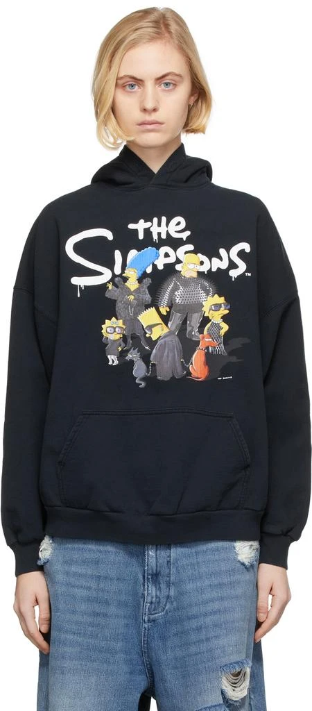 商品Balenciaga|Black The Simpsons Edition Wide Fit Hoodie,价格¥2783,第1张图片