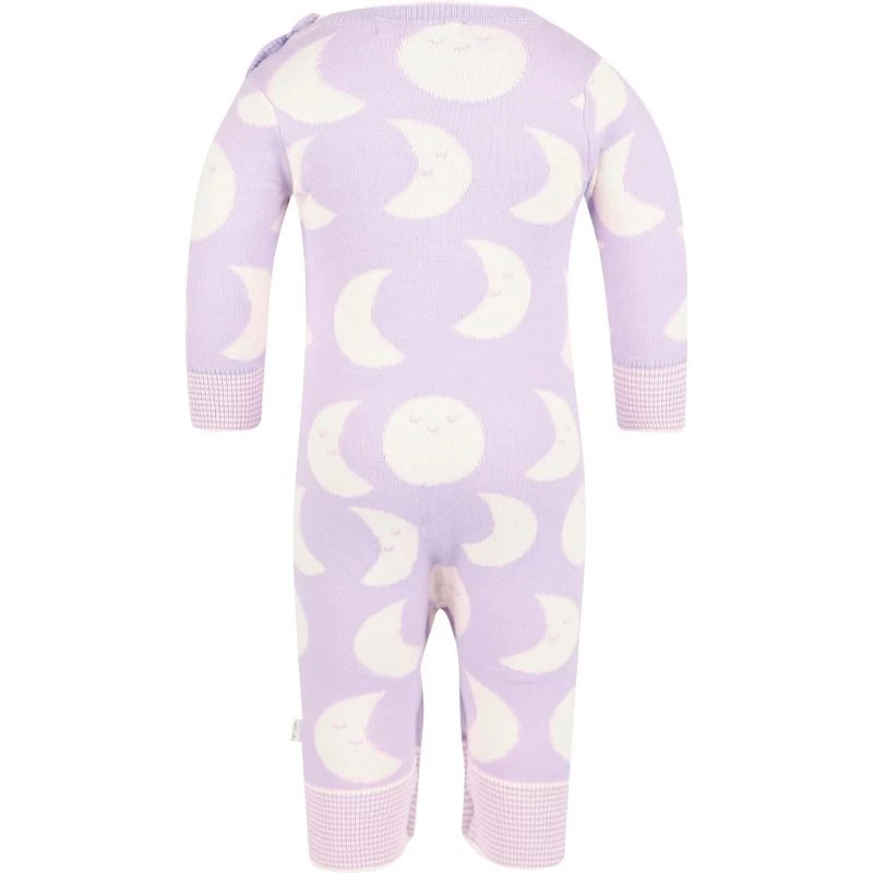 商品Bonnie Mob|Moons print organic baby romper in lilac and white,价格¥760,第2张图片详细描述