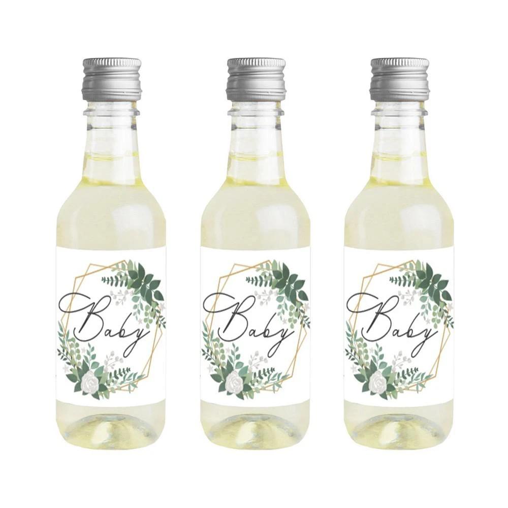 商品Big Dot of Happiness|Boho Botanical Baby Mini Wine & Champagne Label Stickers Baby Shower Favor 16 Ct,价格¥105,第1张图片