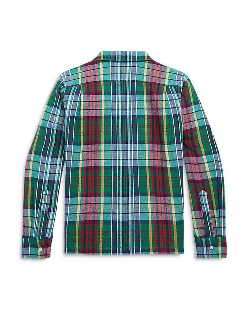 商品Ralph Lauren|Boys' Plaid Brushed Twill Camp Shirt - Little Kid, Big Kid,价格¥448-¥489,第4张图片详细描述