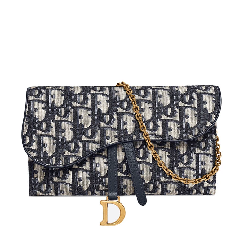 商品Dior|迪奥 20saddle系列 蓝色老花刺绣帆布马鞍链条三合一包 单肩包,价格¥10848,第1张图片