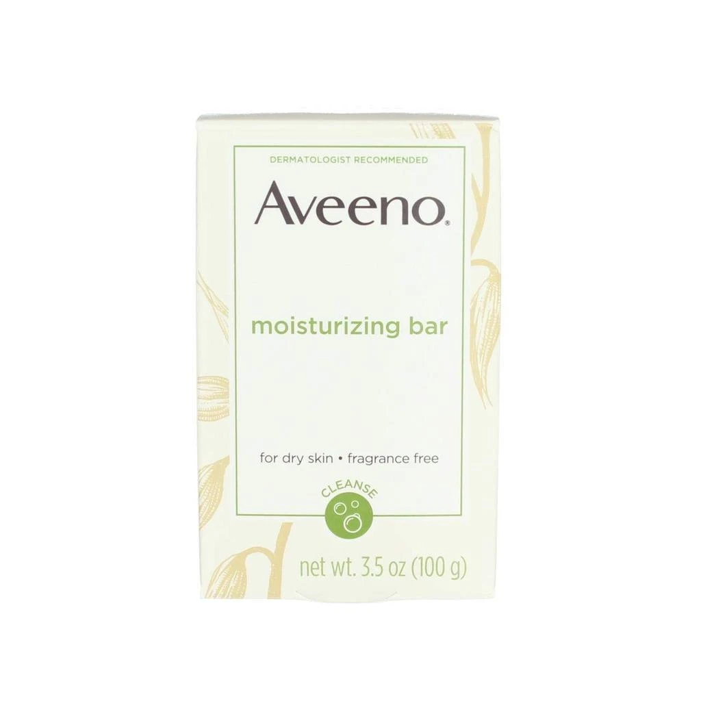 商品Aveeno|Aveeno Gentle Moisturizing Bar Facial Cleanser with Nourishing Oat for Dry Skin, Fragrance-free, Dye-Free, & Soap-Free, 3.5 oz (Pack of 4),价格¥158,第3张图片详细描述