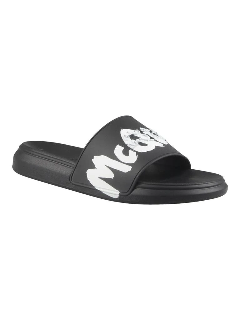 商品Alexander McQueen|Alexander McQueen Graffiti Logo Slippers Shoes,价格¥1601,第3张图片详细描述