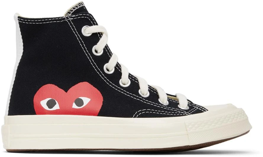 商品Comme des Garcons|Black Converse Edition Half Heart Chuck 70 High Sneakers,价格¥1194,第1张图片