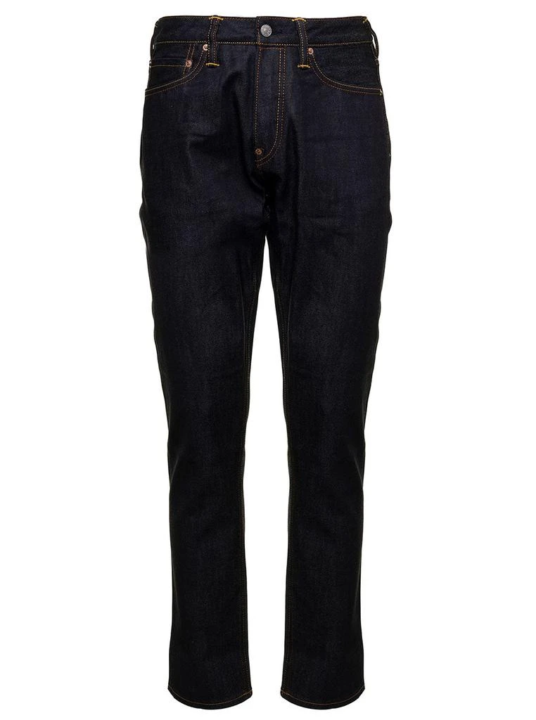 商品Evisu|Evisu Man's Blue Jeans with Yellow Seagull  back Print,价格¥1504,第1张图片