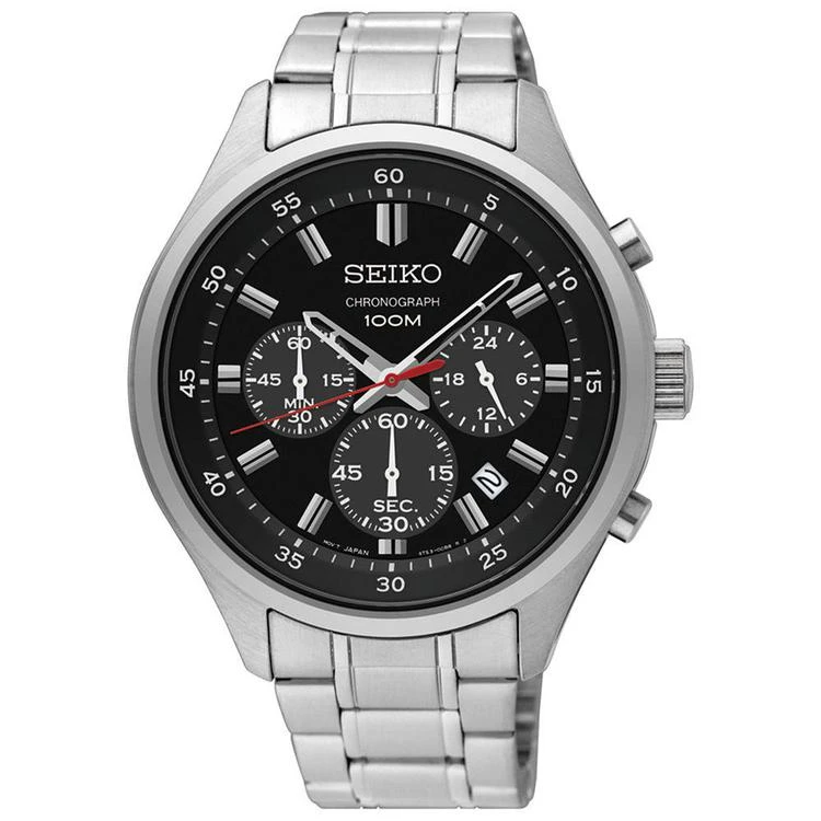 商品Seiko|Men's Special Value Chronograph Stainless Steel Bracelet Watch 43mm,价格¥1555,第1张图片