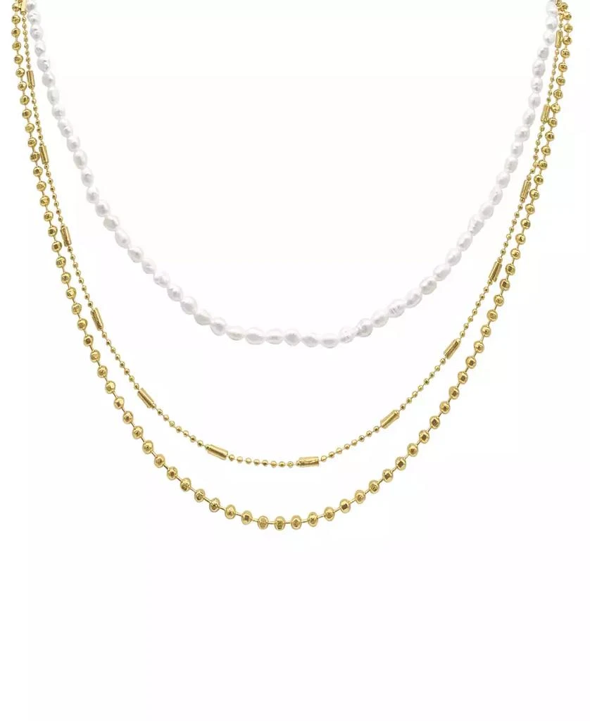 商品ADORNIA|Gold-Tone Imitation Pearl Three-Row Layered Necklace, 17" + 3" extender,价格¥264,第1张图片