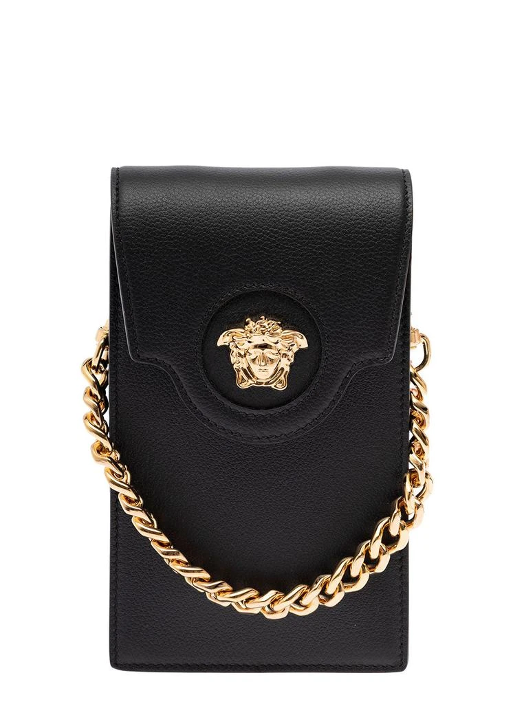商品Versace|Versace Woman's  Black Leather Crossbody Smartphone Case with  Medusa Logo,价格¥4702,第1张图片
