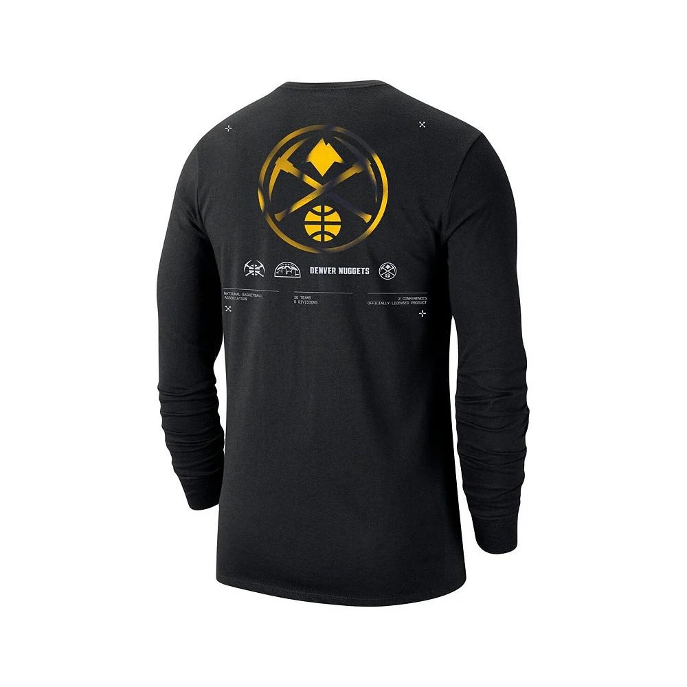 商品NIKE|Men's Black Denver Nuggets Essential Air Traffic Control Long Sleeve T-shirt,价格¥313,第3张图片详细描述